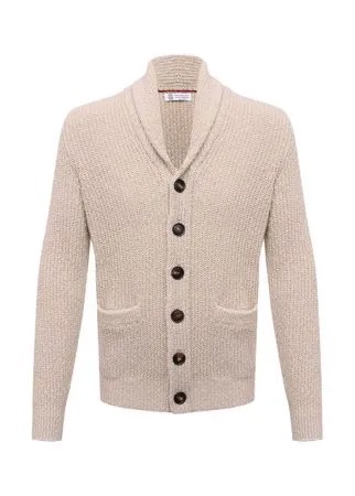 Кардиган из хлопка и льна Brunello Cucinelli