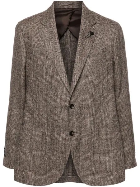 Lardini однобортный пиджак в клетку, коричневый