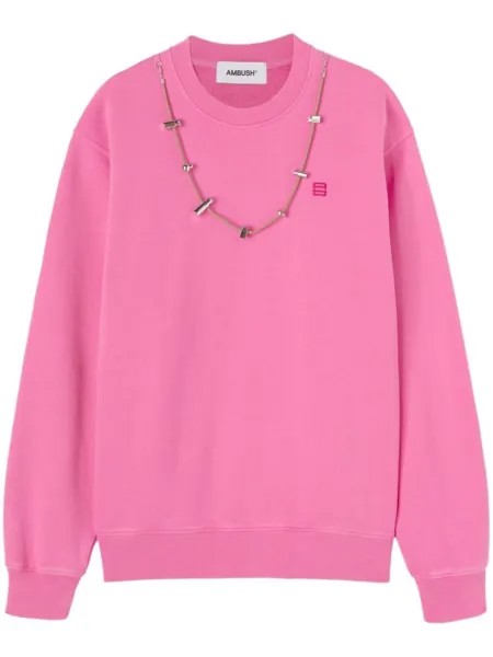 AMBUSH stoppers-chain crewneck sweatshirt, розовый