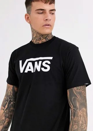 Черная футболка с логотипом Vans classic-Черный