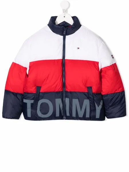 Tommy Hilfiger Junior пуховик с логотипом