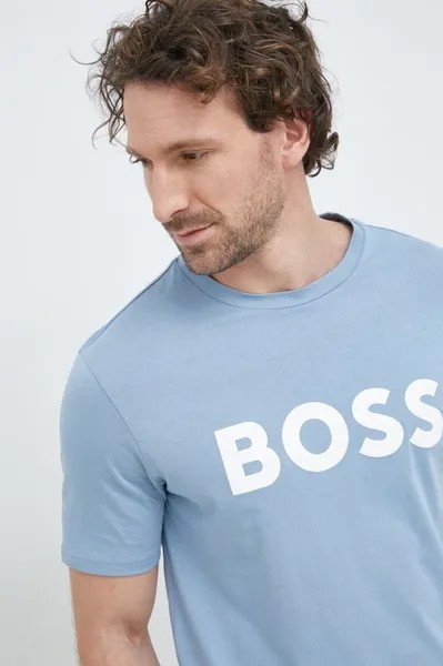 BOSS BOSS CASUAL хлопковая футболка Boss Orange, синий