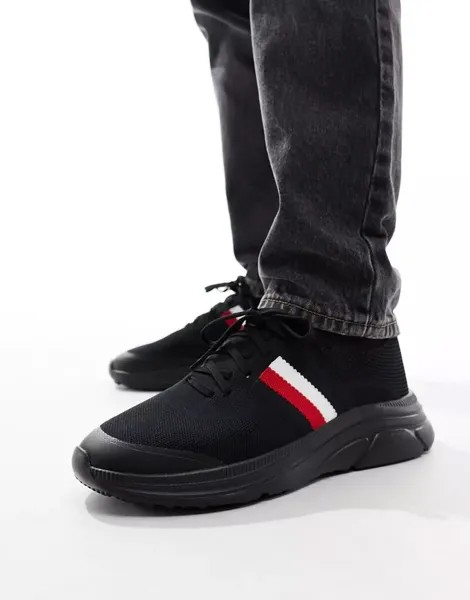 Черные вязаные кроссовки с полосками Tommy Hilfiger Modern Essential