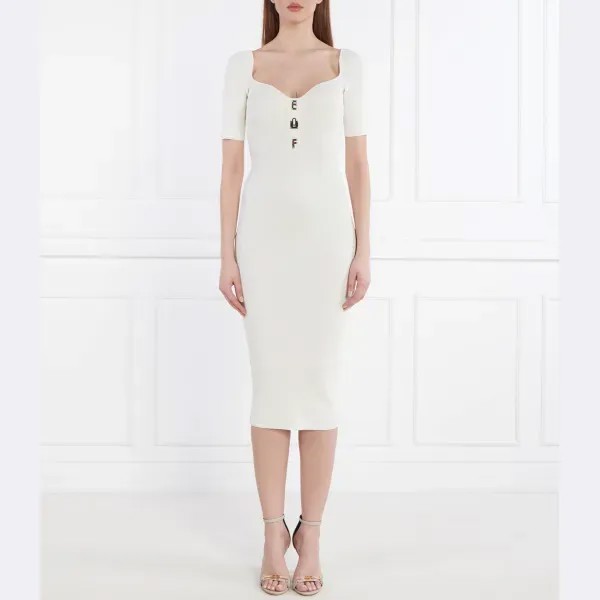Вязаное платье Elisabetta Franchi, экрю