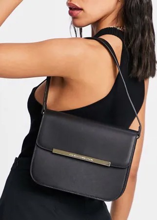 Черная сумка на плечо с металлической фурнитурой French Connection-Черный цвет