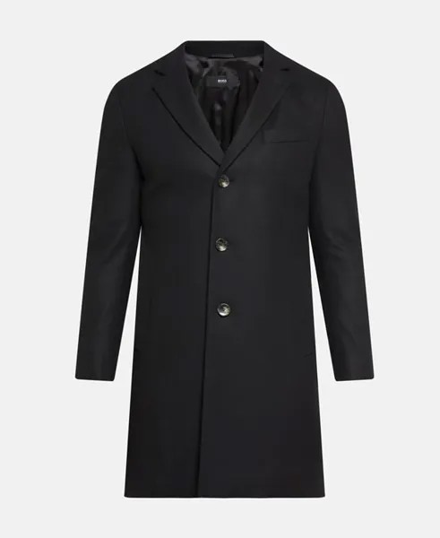 Шерстяное пальто Boss Black, черный