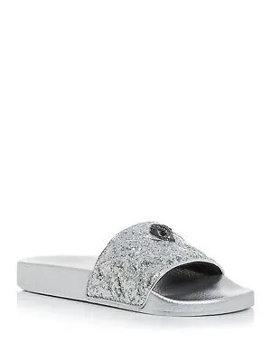 Женские шлепанцы KURT GEIGER Silver Eagle Head Meena Toe Platform Slip On Slide Sandals 7