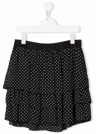 Pinko Kids креповая юбка мини в горох