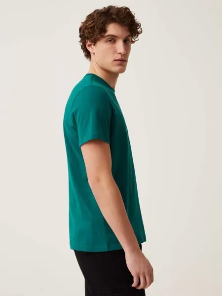 Футболка girocollo цвета био хлопок Ovs, цвет teal green