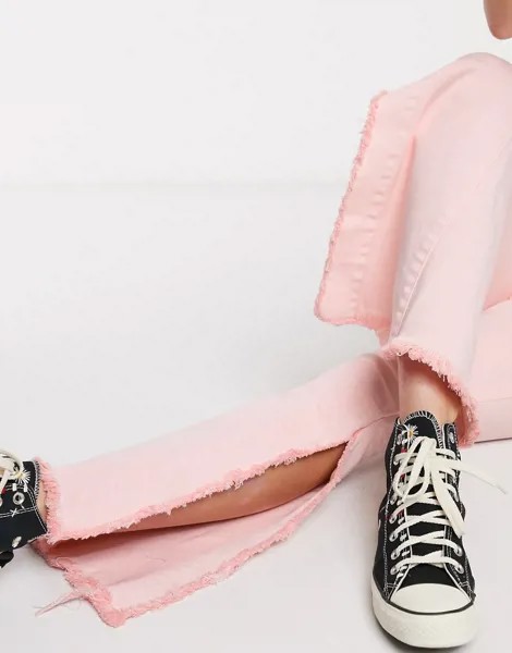 Розовые расклешенные джинсы Glamorous-Розовый