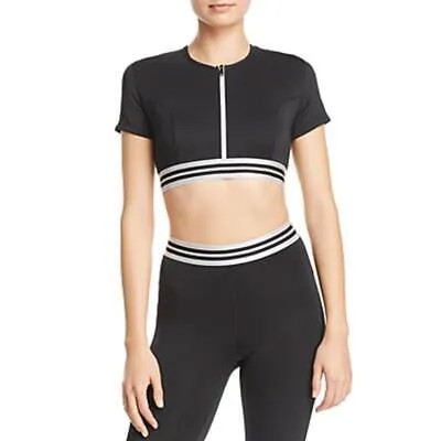 Женская черная укороченная рубашка с контрастной отделкой Kendall + Kylie S BHFO 2131