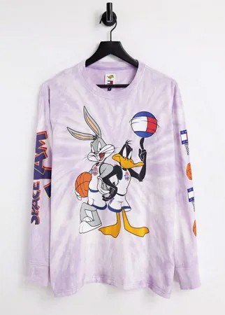 Лонгслив в стиле унисекс с принтом тай-дай фиолетового/белого цветов Tommy Jeans X Space Jam-Фиолетовый