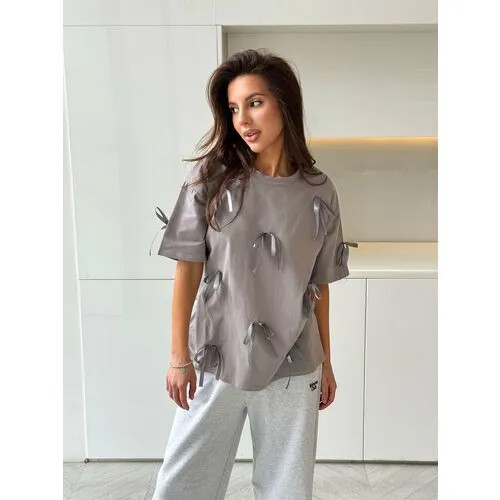 Футболка DE'BORA ROSE, размер ONE SIZE, серый