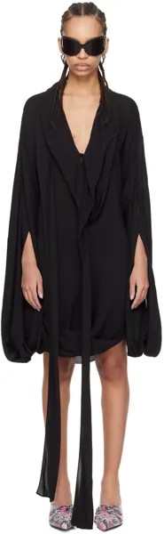 Черное мини-платье с драпировкой Acne Studios