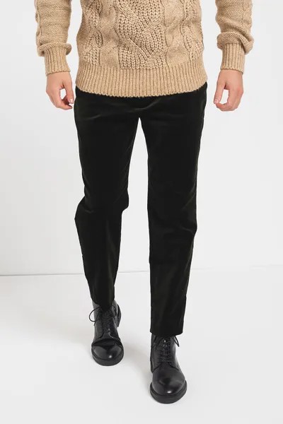 Бархатные брюки с зауженной брючиной Scotch & Soda, зеленый