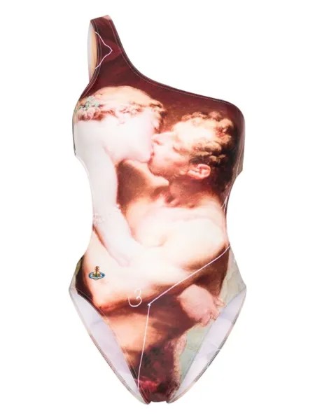 На одно плечо The Kiss Купальник Vivienne Westwood, коричневый