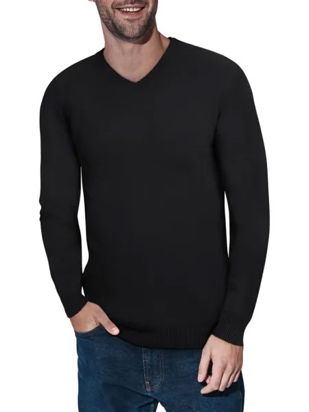 Однотонный свитер с V-образным вырезом X Ray, черный
