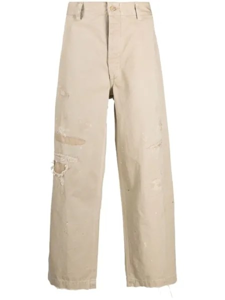 Polo Ralph Lauren джинсы с эффектом разбрызганной краски, коричневый
