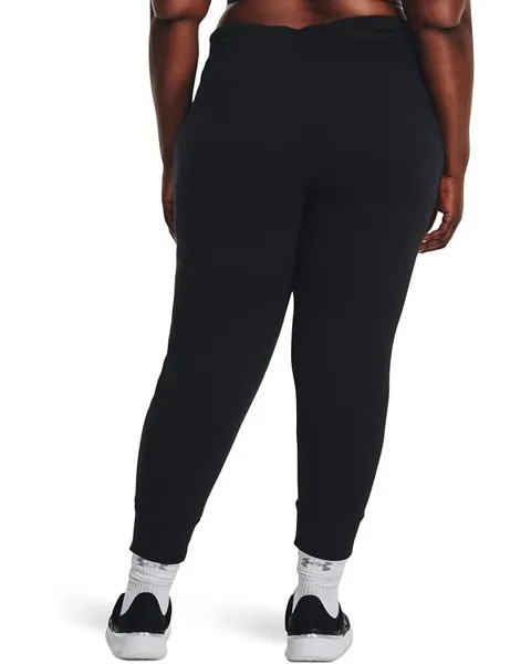 Брюки Under Armour Plus Size Rival Fleece Joggers, черный/белый