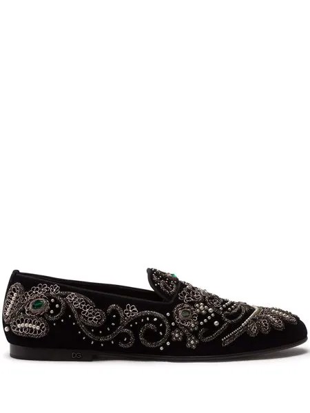 Dolce & Gabbana слиперы с вышивкой бисером