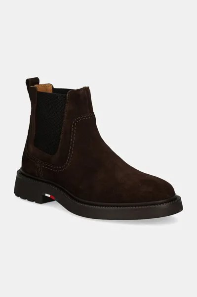 HILFIGER COMFORT LWT SUEDE CHEL замшевые ботильоны Tommy Hilfiger, коричневый