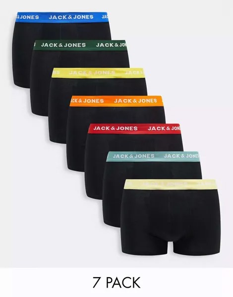 Черные плавки Jack & Jones из 7 цветов с разноцветным поясом