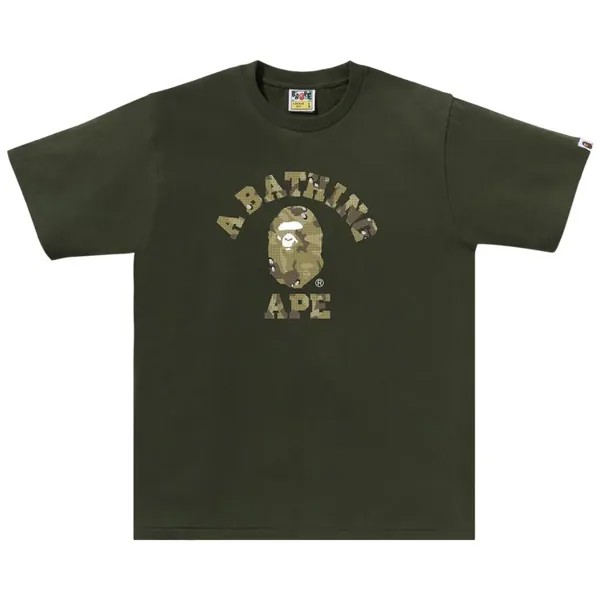 Футболка BAPE Bitmap College Tee, цвет Olive Drab