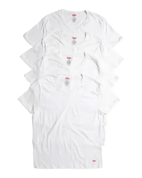 4 шт. майки с V-образным вырезом Levis, белый