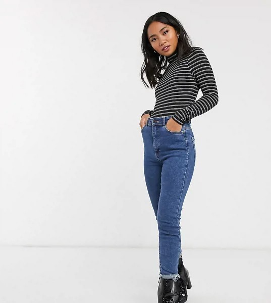 Лонгслив в полоску с высоким воротом ASOS DESIGN Petite-Мульти