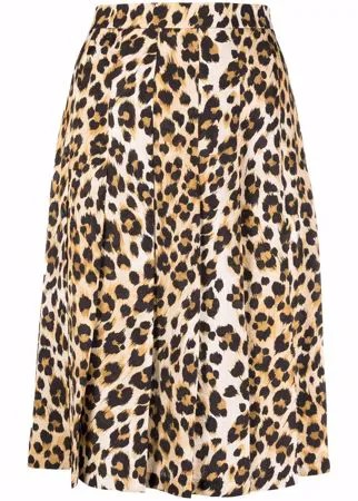 Moschino юбка с леопардовым принтом и складками
