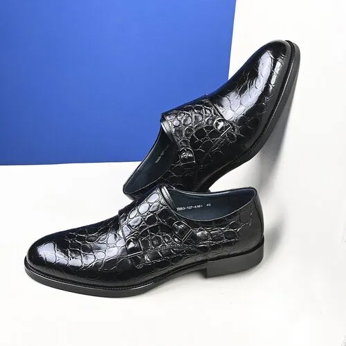 Туфли монки Brooman, натуральная кожа, размер 39, черный