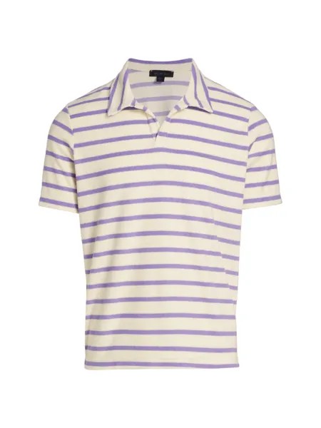 Рубашка поло из хлопка в полоску Saks Fifth Avenue, фиолетовый