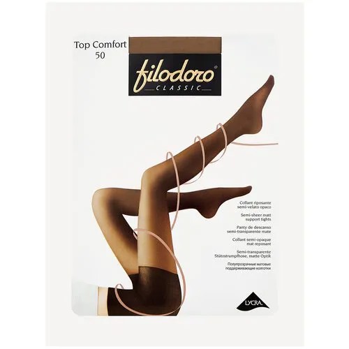 Колготки Filodoro Top Comfort, 50 den, размер 4, коричневый, бежевый