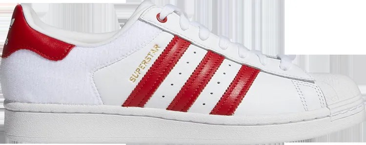 Кроссовки Adidas Superstar 'Velcro Patches - White Scarlet', красный