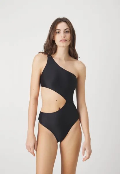 Купальник KARL LAGERFELD DNA ONE SHOULDER SWIMSUIT, черный