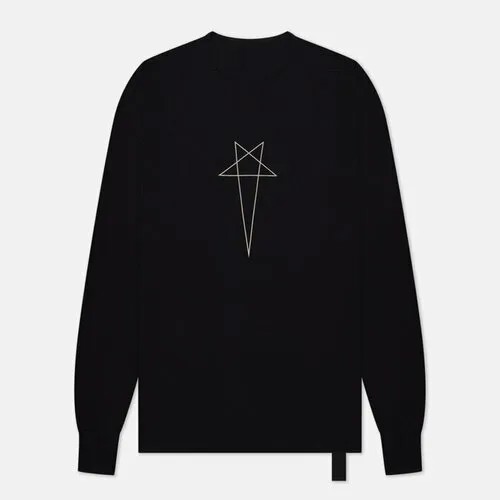 Лонгслив Rick Owens luxor level t pentagram logo, хлопок, размер xl, черный