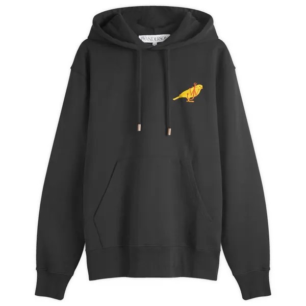 Худи Jw Anderson Canary Embroidery Hoodie, черный