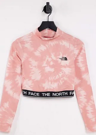 Розовый укороченный лонгслив с принтом тай-дай The North Face Perf – эксклюзивно для ASOS-Светло-бежевый цвет