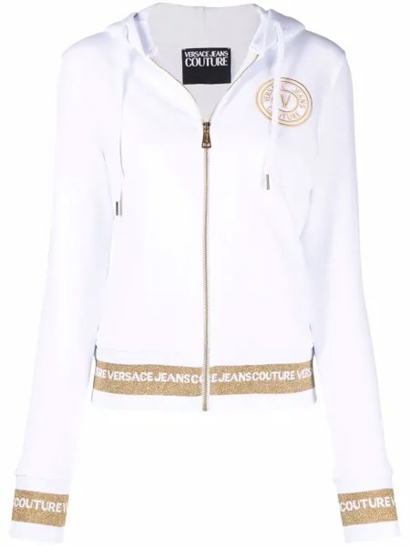 Versace Jeans Couture худи на молнии с вышитым логотипом