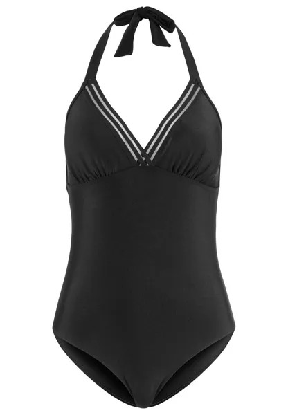 Купальный костюм NECKHOLDER LEICHT GLANZENDEM bonprix, черный