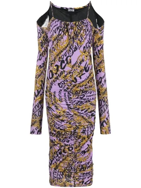 Versace Jeans Couture платье с логотипом, фиолетовый