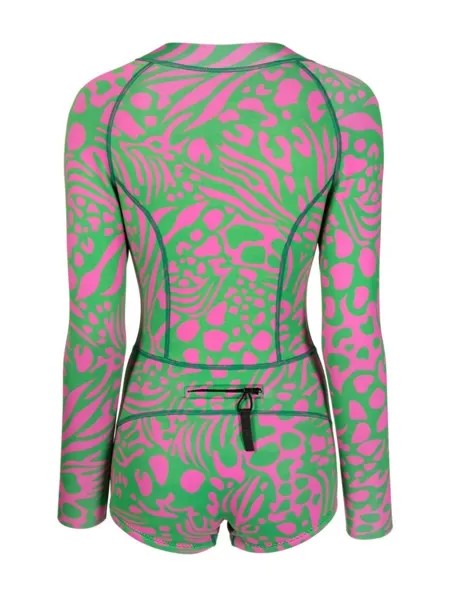 Cynthia Rowley гидрокостюм Kauai с анималистичным принтом, зеленый