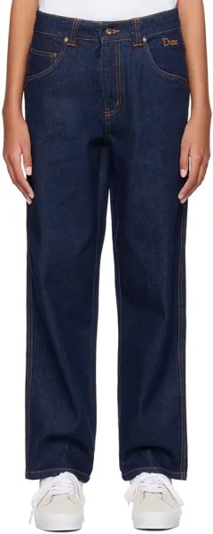 Темно-синие джинсы с вышивкой Индиго Dime