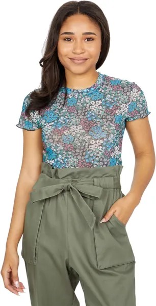 Футболка BCBGeneration Printed Mesh T-Shirt 1TX1T43, разноцветный