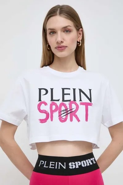 Хлопковая футболка Plein Sport, белый
