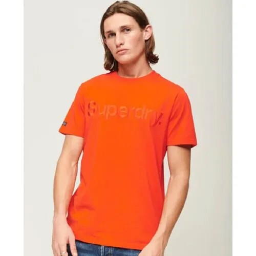 Футболка Superdry TONAL EMBROIDERED LOGO T SHIRT, размер S, оранжевый