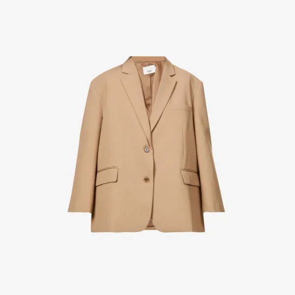 Однобортный пиджак Bea из эластичного крепа Frankie Shop, цвет latte