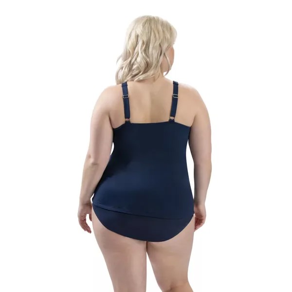 Женский однотонный топ танкини с искусственным запахом Dolfin Aquashape UPF 50+ Dolfin