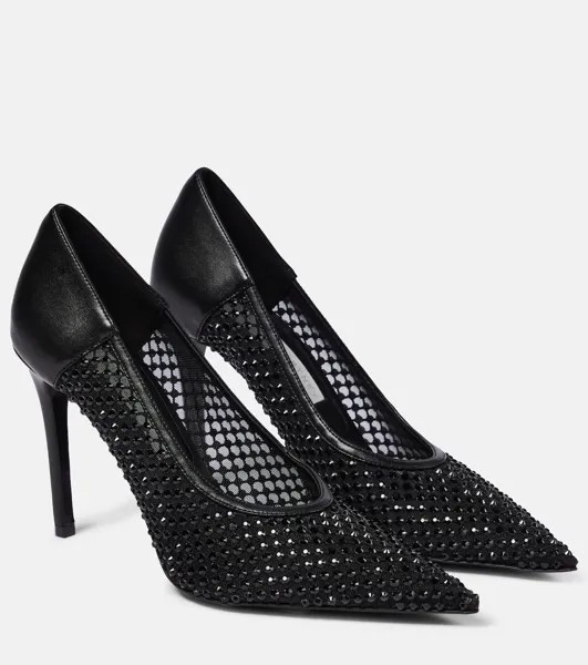 Легендарные туфли-лодочки из декоративной сетки и искусственной кожи Stella McCartney, черный