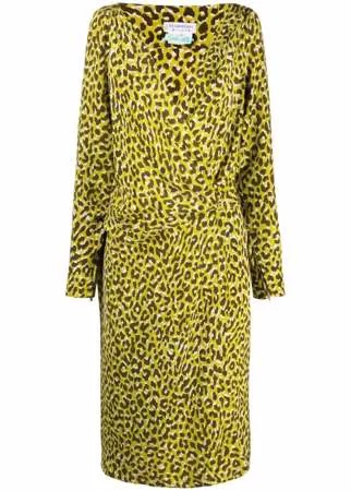 Yves Saint Laurent Pre-Owned платье миди с леопардовым принтом